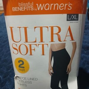 Warner's Ultra Soft Black Fleece Lined Tights
